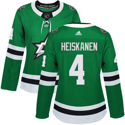 Adidas Dallas Stars #4 Miro Heiskanen Green Home Authentic Women Stitched NHL Jersey